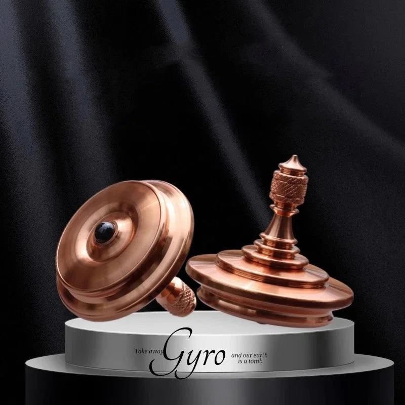Copper Hand Twisting Spinning Top Ceramic Bead EDC Fidget Spinner Toys Gift 07FC0E-D4 - KOEEK [2]