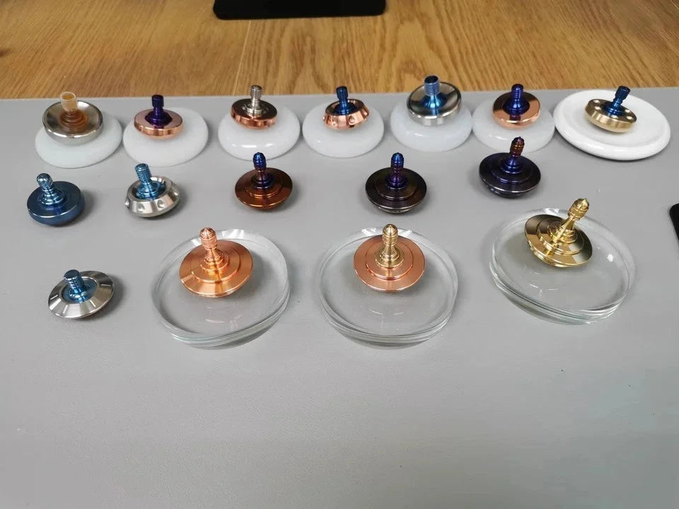 Copper Hand Twisting Spinning Top Ceramic Bead EDC Fidget Spinner Toys Gift 07FC0E-D4 - KOEEK [3]