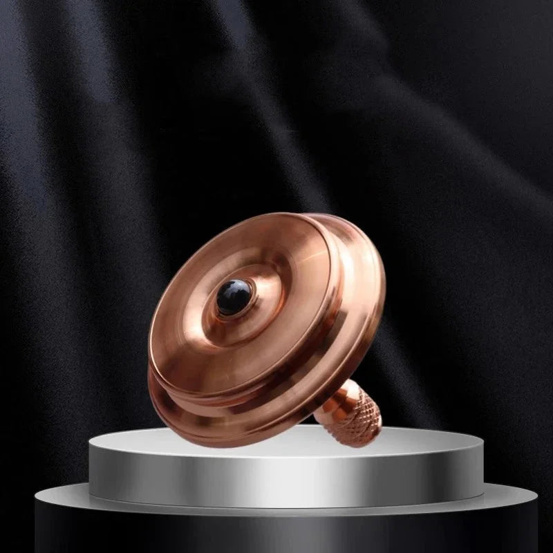 Copper Hand Twisting Spinning Top Ceramic Bead EDC Fidget Spinner Toys Gift 07FC0E-D4 - KOEEK [4]