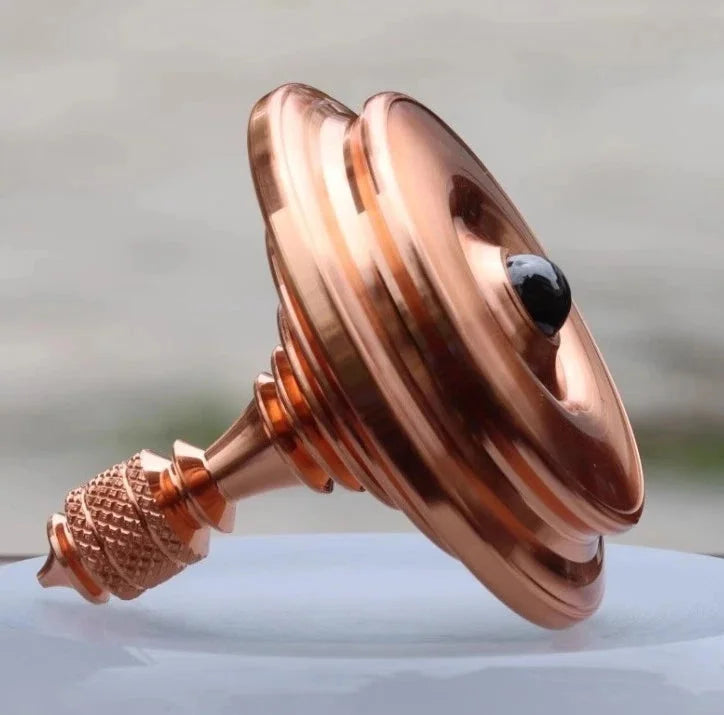 Copper Hand Twisting Spinning Top Ceramic Bead EDC Fidget Spinner Toys Gift 07FC0E-D4 - KOEEK [6]