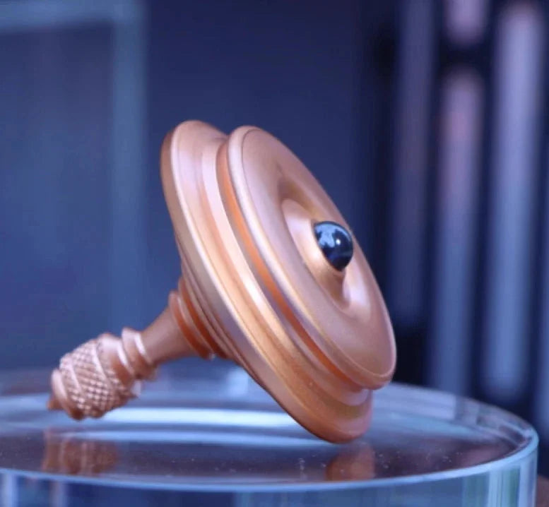 Copper Hand Twisting Spinning Top Ceramic Bead EDC Fidget Spinner Toys Gift 07FC0E-D4 - KOEEK [8]