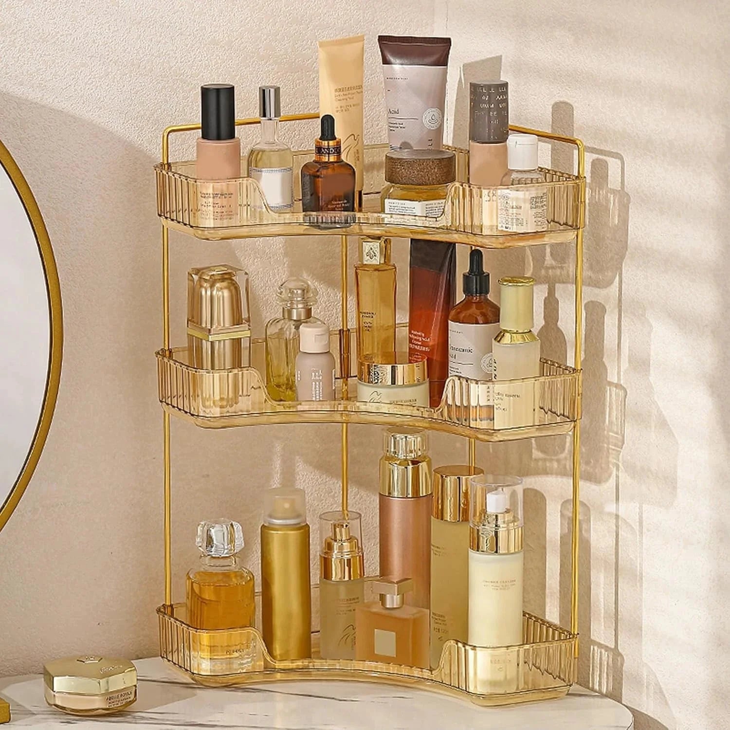 Corner bathroom countertop storage rack, bathroom countertop storage rack 07FC0E-D4 - KOEEK [1]