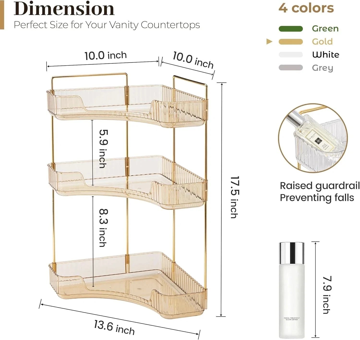Corner bathroom countertop storage rack, bathroom countertop storage rack 07FC0E-D4 - KOEEK [3]