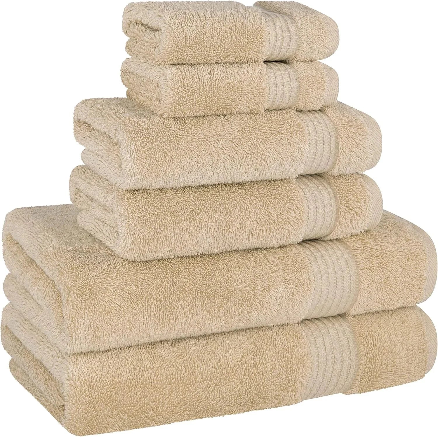Cotton 6 Piece Bath Towels for Bathroom 07FC0E-D4 - KOEEK [5]