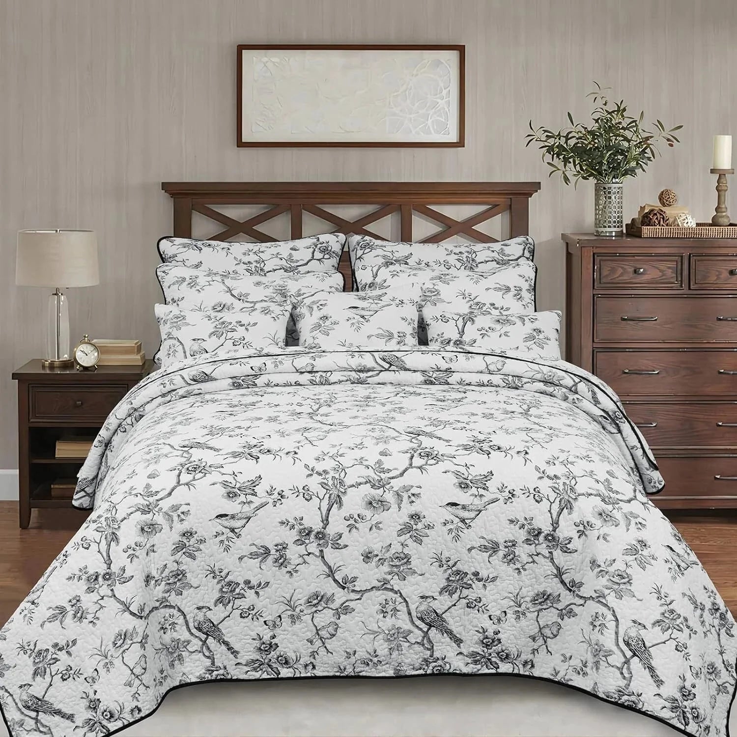 Cotton Queen Size Black Bird Bedding Set Printed Lightweight Duvet Cover 07FC0E-D4 - KOEEK [2]
