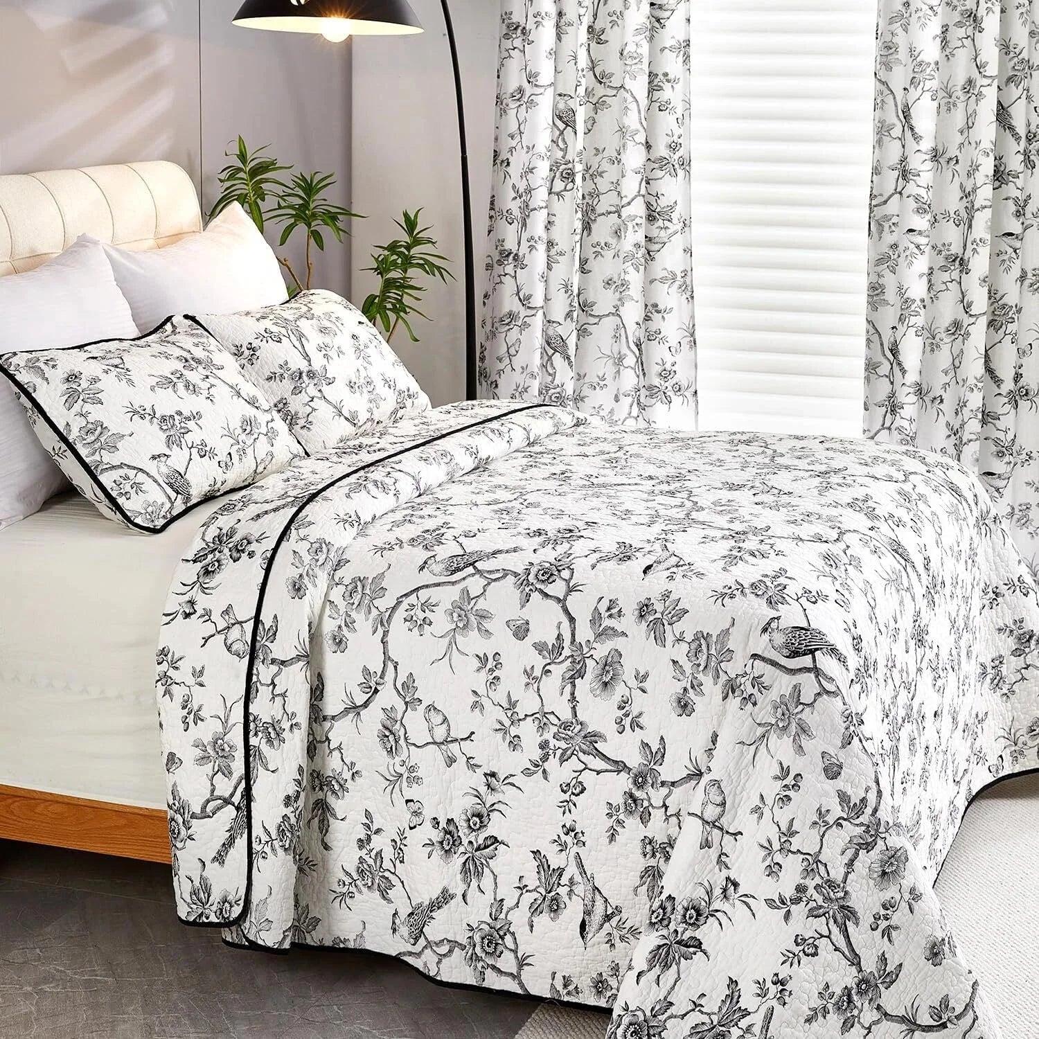 Cotton Queen Size Black Bird Bedding Set Printed Lightweight Duvet Cover 07FC0E-D4 - KOEEK [3]