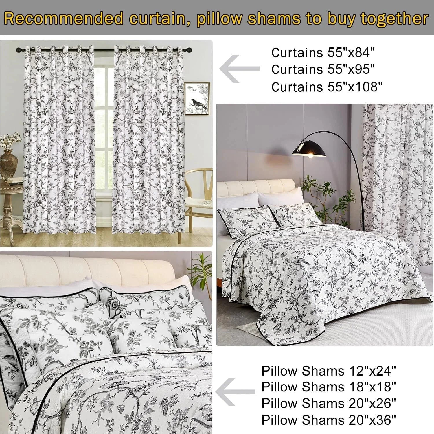 Cotton Queen Size Black Bird Bedding Set Printed Lightweight Duvet Cover 07FC0E-D4 - KOEEK [5]