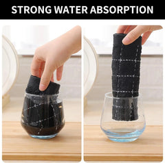 Cotton Terry Kitchen Towels(Black, 13 x 28 inches), Checkered Designed,Soft 07FC0E-D4 - KOEEK [4]