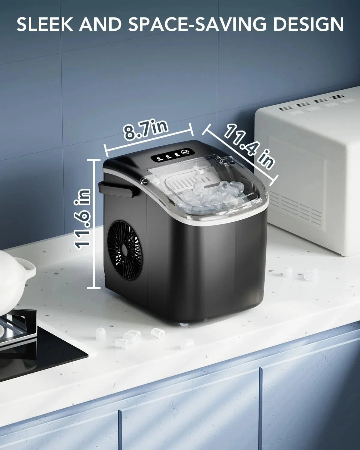 Countertop Ice Maker, High Efficiency Portable Ice Maker,Self-Cleaning Ice Maker 07FC0E-D4 - KOEEK [6]