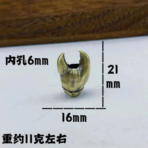 Crab's Pincers EDC 550 Paracord Bead Brass Knife Lanyard Pendant DIY Accessories 07FC0E-D4 - KOEEK [2]