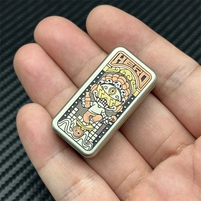Creative Cupronickel EDC Fidget Slider Mechanical Push Fidget Toy Stress Relief 07FC0E-D4 - KOEEK [3]