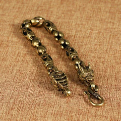Creativity Brass Handmade Vintage Bracelet 22cm Men's Collectable Bracelet 07FC0E-D4 - KOEEK [4]