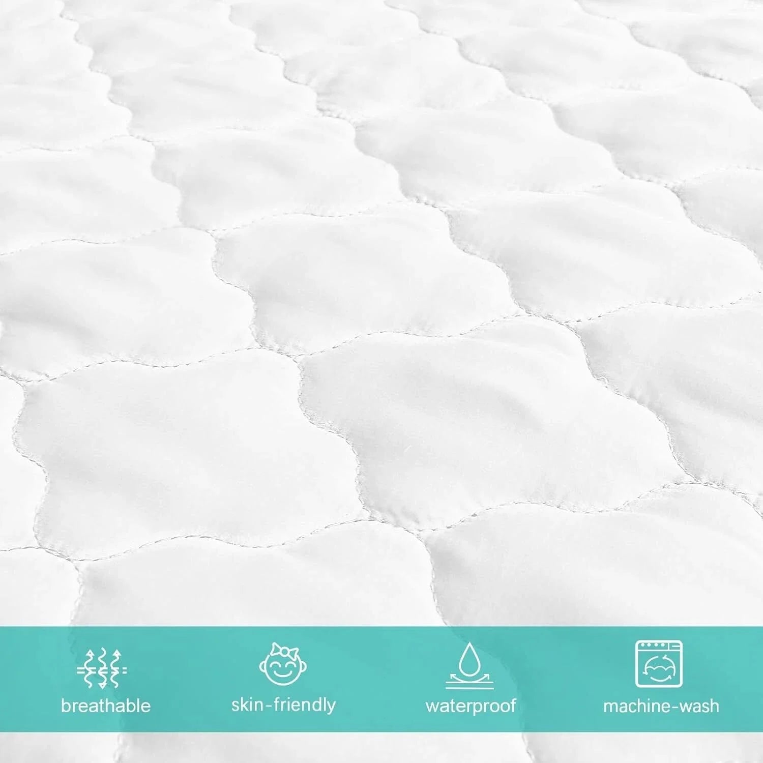 Crib Mattress Protector Sheets Fitted Waterproof Crib Mattress Pad Cover 07FC0E-D4 - KOEEK [1]