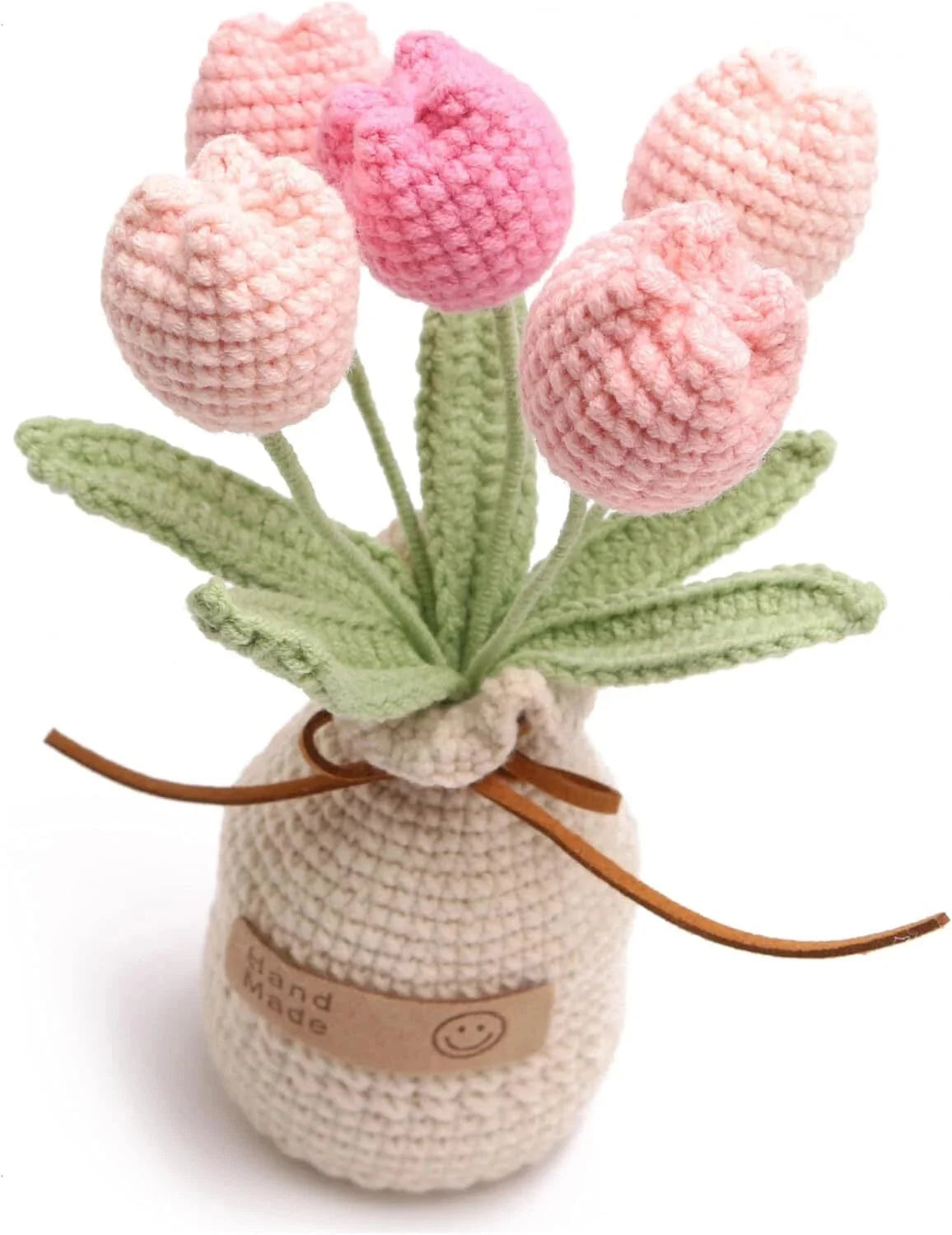 Crochet Woven Tulips with Wool,Simulation Plant Crochet Hand-Woven Flowers 07FC0E-D4 - KOEEK [2]