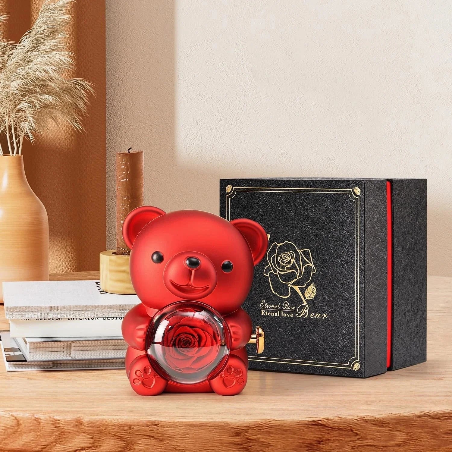 Cute teddy bear with fresh roses - real roses embedded inside the bear 07FC0E-D4 - KOEEK [5]
