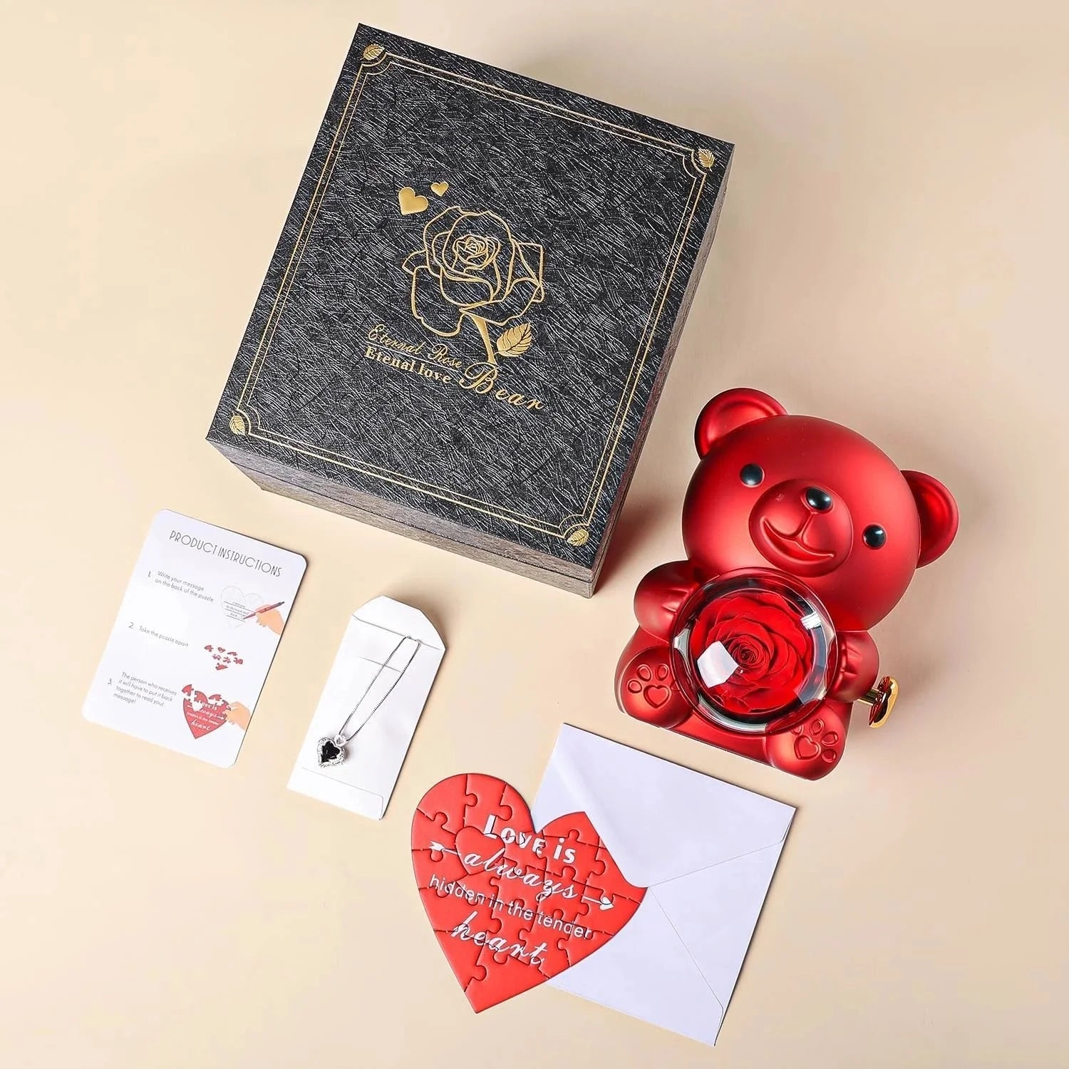 Cute teddy bear with fresh roses - real roses embedded inside the bear 07FC0E-D4 - KOEEK [7]