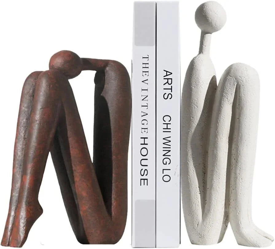 Decorative Bookends for Heavy Books, Thinker Statue Bookends for Desks 07FC0E-D4 - KOEEK [1]