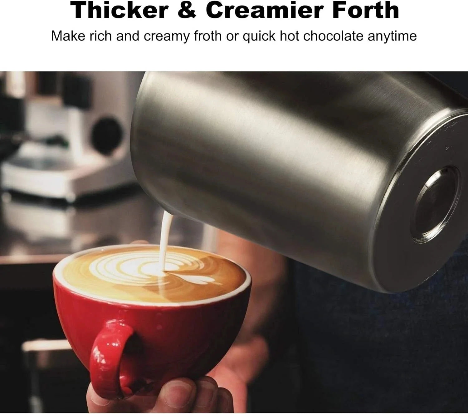 Detachable Milk Frother, 17 oz Stainless Steel Electric Milk Steamer. 07FC0E-D4 - KOEEK [8]