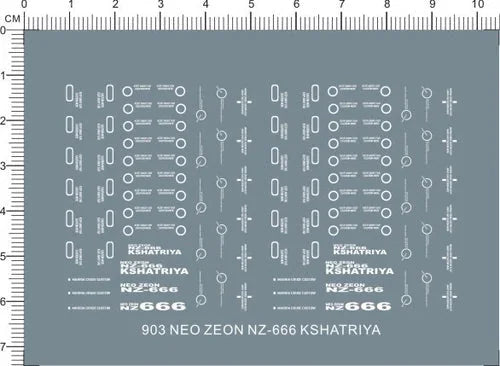 Detail HG 1/144 Scale NZ-666 Kshatriya GDM Figure Markings Water Decal White 07FC0E-D4 - KOEEK [1]