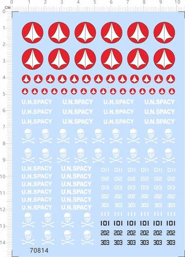 Detail Up 1/100 Scale VF-1 U.N.SPACY Macross Spacecraft Model Water Slide Decal 07FC0E-D4 - KOEEK [1]
