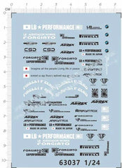 Detail Up 1/24 Sports Racing Car markings Model Water Slide Decal Black & White 07FC0E-D4 - KOEEK [1]