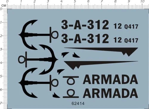 Detail Up 1/48 armada 3-a-312 12 Q417 Fighter Markings Model Kit Water Decal 07FC0E-D4 - KOEEK [1]