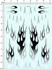 Detail Up Flame Markings different scale size Model Water Slide Decal Black S 07FC0E-D4 - KOEEK [1]