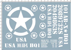 Detail Up US Army 101 Military Vehicle Tank Panzer Model Water Slide Decal White 07FC0E-D4 - KOEEK [1]