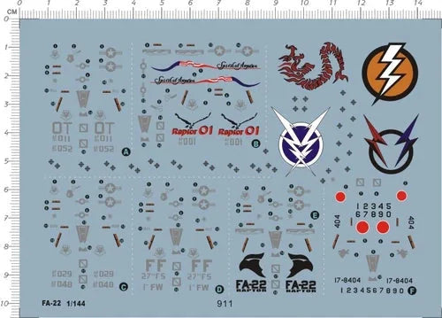Detail up 1/144 USAF US Air Force F-22 Raptor FA 22 Fighter Model kit Decal 07FC0E-D4 - KOEEK [1]