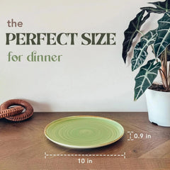 Dinnerware Plates (Set of 6), 10-inch Modern Spiral Porcelain Plate, Earth Color 07FC0E-D4 - KOEEK [2]