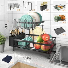Dish Drying Rack, 2-Tier Dish Rack for Kitchen Countertop 07FC0E-D4 - KOEEK [1]