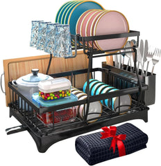 Dish Drying Rack, 2-Tier Dish Rack for Kitchen Countertop 07FC0E-D4 - KOEEK [2]