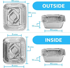 Disposable Takeout Pans Clear Lids | 1lb Capacity Aluminum Foil Food Containers 07FC0E-D4 - KOEEK [2]