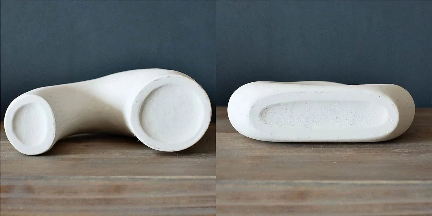 Donut Vase, Set of 2 -, White Ceramic Hollow Donut Vase Decoration 07FC0E-D4 - KOEEK [6]