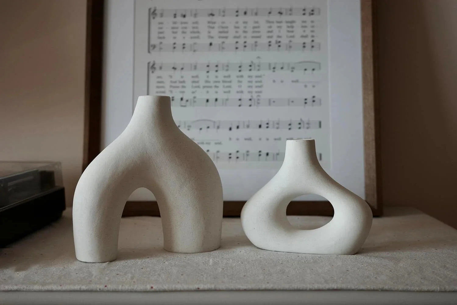Donut Vase, Set of 2 -, White Ceramic Hollow Donut Vase Decoration 07FC0E-D4 - KOEEK [8]