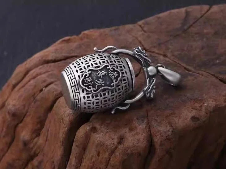 Double Happiness Lucky Ghau Box Pendant Openable Amulet Necklace Vintage Chinese 07FC0E-D4 - KOEEK [5]