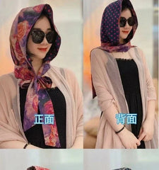 Double Sided Scarf Hat for Women Sun Protection Head Wrap Summer Travel Cover Up 07FC0E-D4 - KOEEK [2]