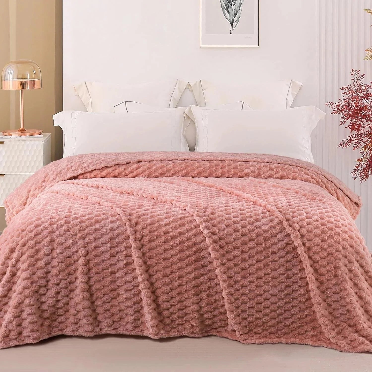 Double-sized soft plush blanket, 60x80 inches, soft comfortable, and lightweight 07FC0E-D4 - KOEEK [2]
