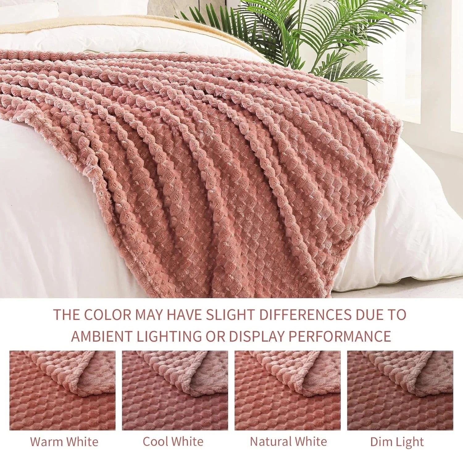 Double-sized soft plush blanket, 60x80 inches, soft comfortable, and lightweight 07FC0E-D4 - KOEEK [5]