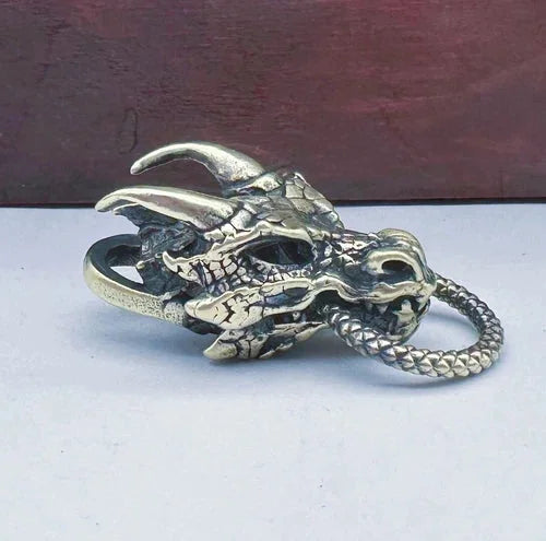 Dragon Brass Bead Parachute Cord Knife Lanyard Pendant EDC DIY Accessories 07FC0E-D4 - KOEEK [4]
