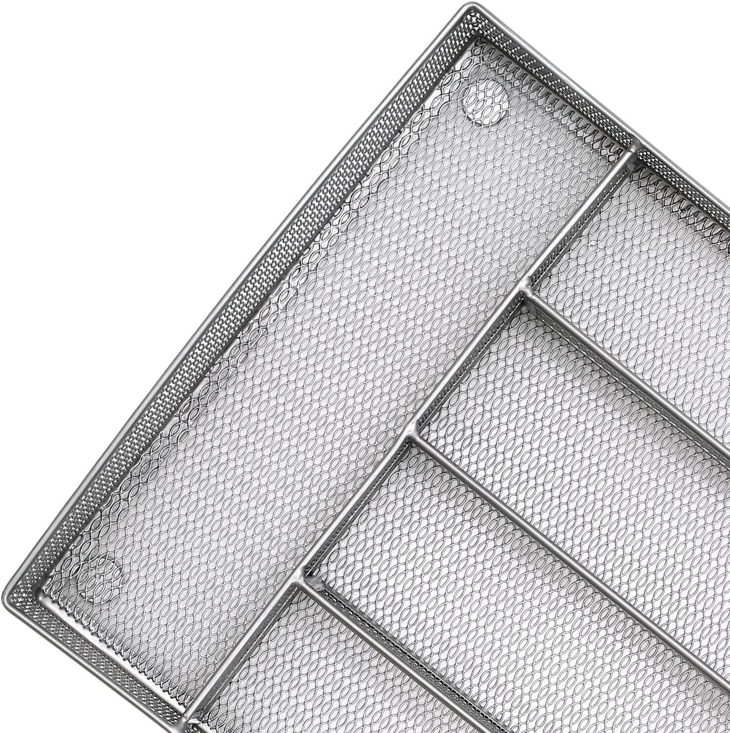 Drawer Organizer, Silverware Flatware, Mesh Wire, Non-Slip, 5 Components, Silver 07FC0E-D4 - KOEEK [4]