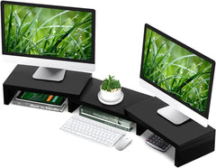 Dual Monitor Stand Riser Office Desktop Organizer Stand 2 Monitors,Adjustable 07FC0E-D4 - KOEEK [2]