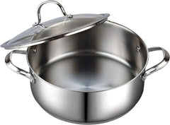 Dutch Crock Pot with Glass Lid, 7Quart Classic Stainless Steel Crock Pot, Silver 07FC0E-D4 - KOEEK [1]