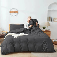 Duvet Cover Twin Size, 2 Pieces Bedding Duvet Cover Sets, Ultra Soft Breathable 07FC0E-D4 - KOEEK [3]