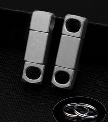 EDC 360° Rotate Titanium Alloy Keychain Portable Double Keyrings Pendant Tool 07FC0E-D4 - KOEEK [2]
