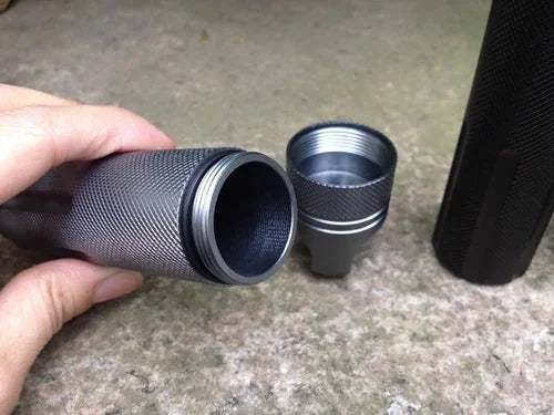 EDC Aluminum alloy Survival Waterproof Pill Case Box Container Bottle 131*30.5mm 07FC0E-D4 - KOEEK [9]