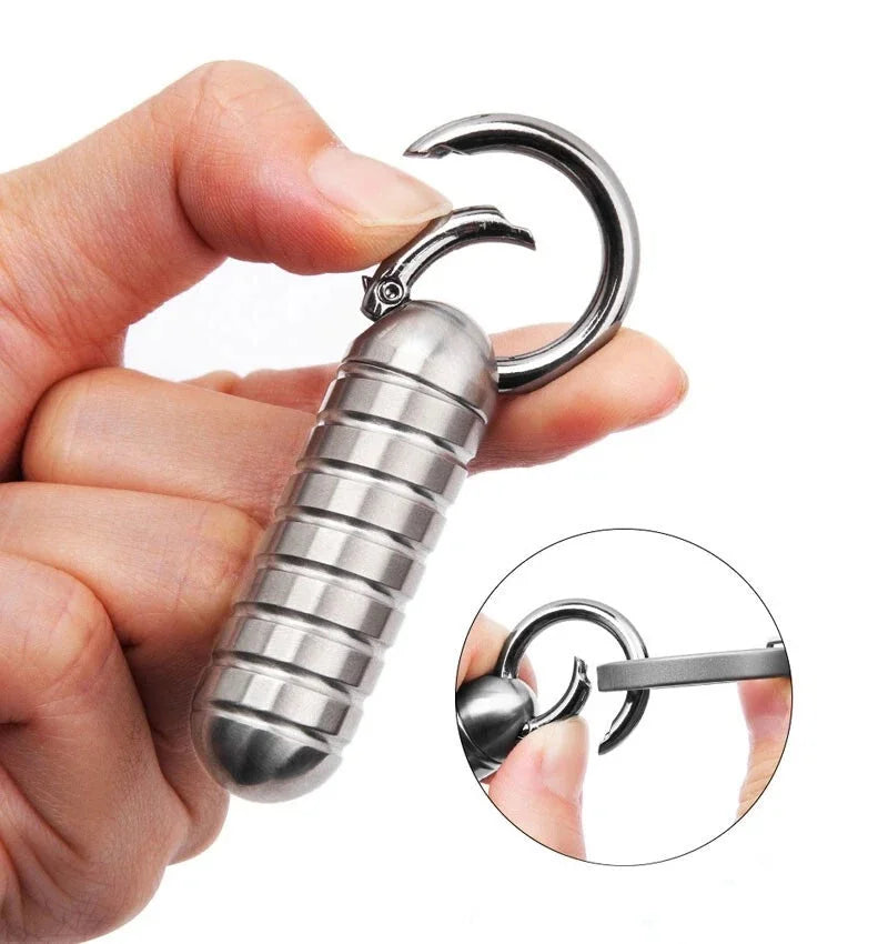 EDC Box Titanium Waterproof Box Sealed Container Outdoor Survival Tool with Ring 07FC0E-D4 - KOEEK [3]