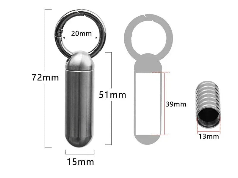 EDC Box Titanium Waterproof Box Sealed Container Outdoor Survival Tool with Ring 07FC0E-D4 - KOEEK [4]
