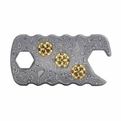 EDC Damascus Steel Multi Tools Card Necklace Wrench Bottle Opener Keychain 07FC0E-D4 - KOEEK [4]