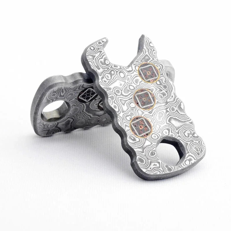 EDC Damascus Steel Multi Tools Card Necklace Wrench Bottle Opener Keychain 07FC0E-D4 - KOEEK [7]